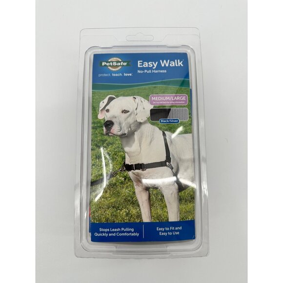 Petsafe Easy Walk No Pull Harnesses Foe Dogs Medium Large Black Silver - Picture 1 of 8